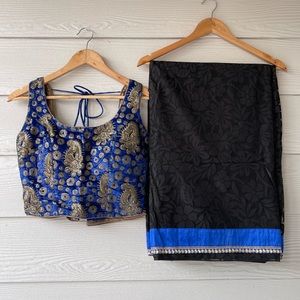 Blue and Black Saree